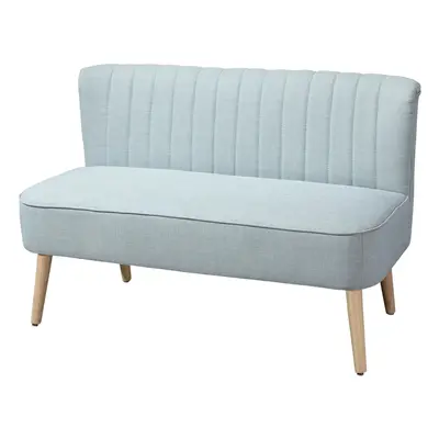 HOMCOM 2místná látková pohovka Čalouněná pohovka, lounge sofa, dřevo, pěna, světle zelená, 117 x