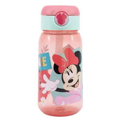 Plastová láhev na pití s brčkem a víčkem Minnie Mouse - 510 ml