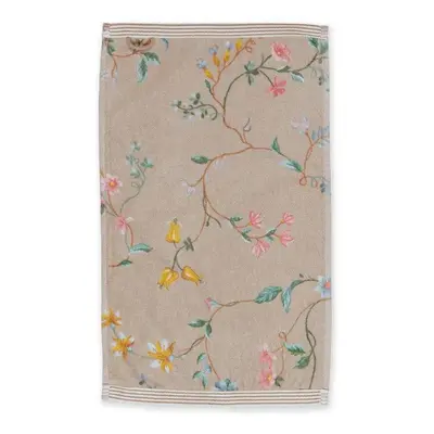 Pip Studio Les Fleurs froté ručník 30x50cm, khaki