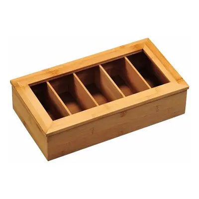 Kesper 58900 Organizér na čaje bambus, 5 přihrádek, 36 x 20 x 9 cm