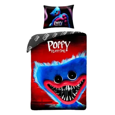 Bavlněné ložní povlečení Poppy Playtime - motiv Huggy Wuggy - 100% bavlna - 70 x 90 cm + 140 x 2