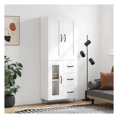 Skříň highboard bílá 69,5 x 34 x 180 cm kompozitní dřevo