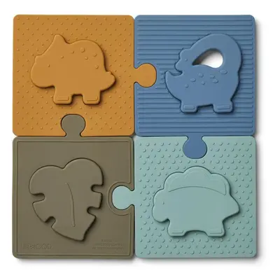 Liewood Silikonové puzzle Bodil Dino blue multi