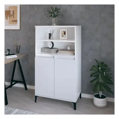 Skříň highboard bílá s vysokým leskem 60 x 36 x 110 cm kompozit