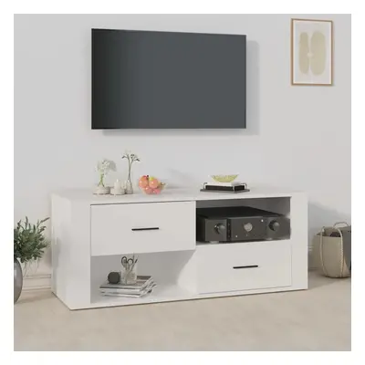 TV skříňka bílá 100 x 35 x 40 cm kompozitní dřevo