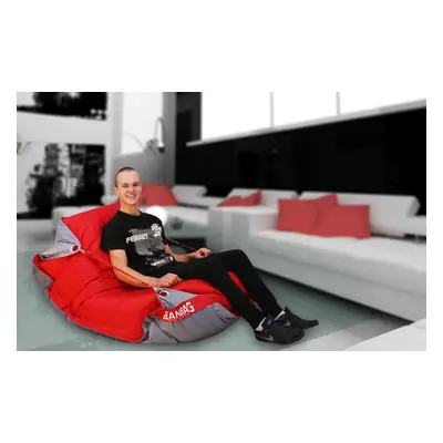 BeanBag Sedací vak 189x140 duo scarlet rose - gray