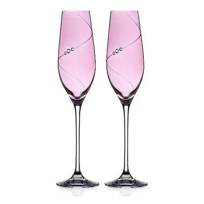 Diamante Silhouette Pink sklenice na sekt 210 ml, 2 ks