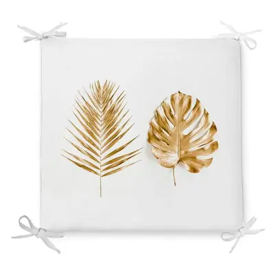 Podsedák s příměsí bavlny Minimalist Cushion Covers Golden Leaves, 42 x 42 cm