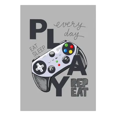 Fleecová deka Every day Play - Eat, sleep, play & repeat - 100 x 140 cm