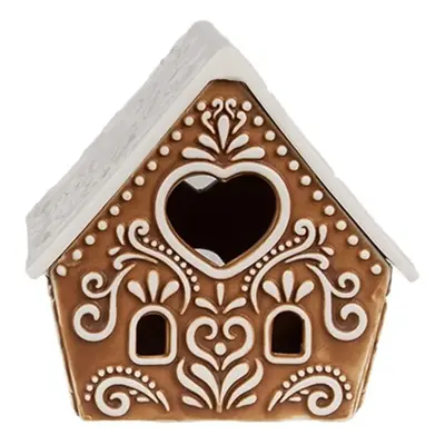 Porcelánový svícen perníková chaloupka Gingerbread House - 8*6*8 cm