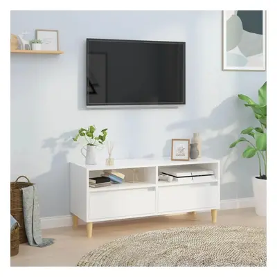 TV skříňka bílá vysoký lesk 100x34,5x44,5 cm kompozitní dřevo