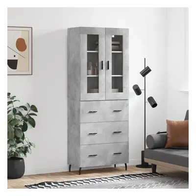 Skříň highboard betonově šedá 69,5x34x180 cm kompozitní dřevo