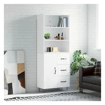 Skříň highboard bílá 69,5 x 34 x 180 cm kompozitní dřevo