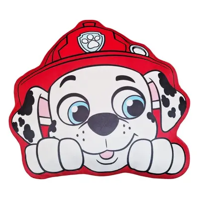 Tvarovaný 3D polštářek Tlapková patrola - Paw Patrol - motiv Marshall - 40 x 35 cm