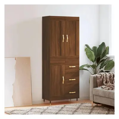 Skříň highboard hnědý dub 69,5 x 34 x 180 cm kompozitní dřevo