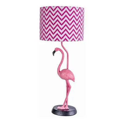 Designová popart stolní lampa Růžový plameňák se stínítkem 65 cm