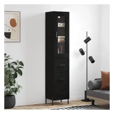 Skříň highboard černá 34,5 x 34 x 180 cm kompozitní dřevo