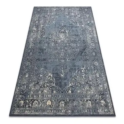 koberec Vlna NAIN Růžice vintage 7599/50911 tmavě modrá / béžový velikost 80x150 cm | krásné kob