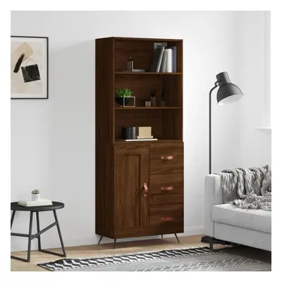 Skříň highboard hnědý dub 69,5 x 34 x 180 cm kompozitní dřevo