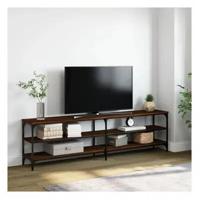 TV skříňka hnědý dub 180 x 30 x 50 cm kompozitní dřevo a kov