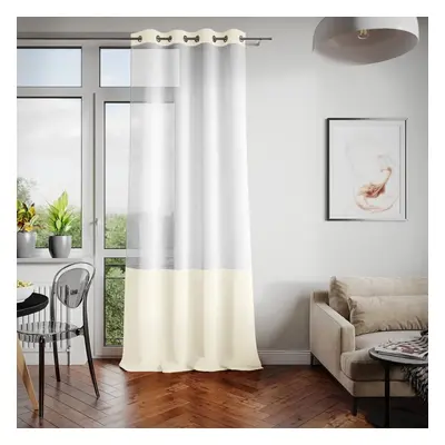 AmeliaHome Záclona Irvette Eyelets krémová, 140 x 250 cm