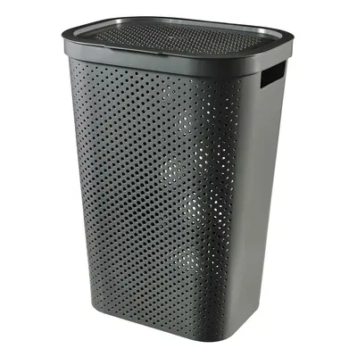 Tmavě šedý koš na prádlo Curver Infinity Hamper, 60 l