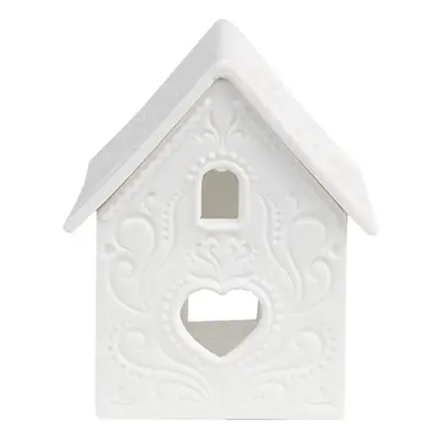 Bílý porcelánový svícen chaloupka House Fairy - 7*6*9 cm