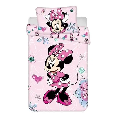 Jerry fabrics Disney povlečení do postýlky Minnie Flowers 02 baby 100x135 + 40x60 cm