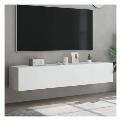 Nástěnné TV skříňky s LED osvětlením 2 ks bílé 80 x 35 x 31 cm