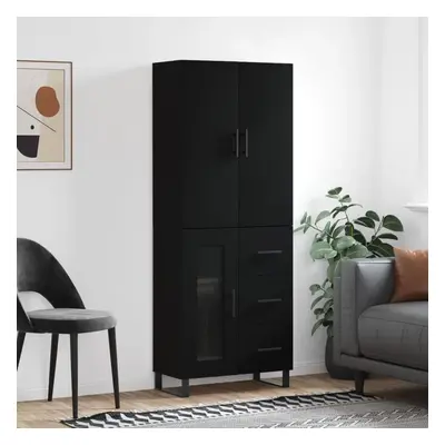 Skříň highboard černá 69,5 x 34 x 180 cm kompozitní dřevo