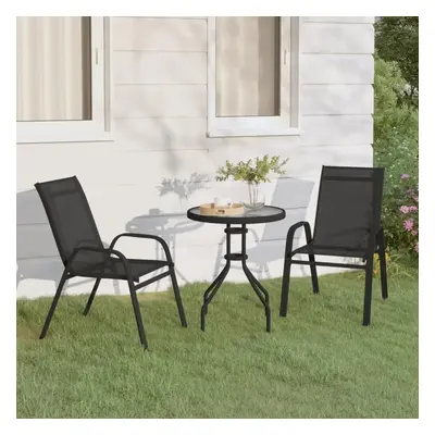 3dílný zahradní bistro set černý