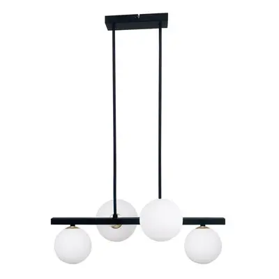 Černé závěsné svítidlo se skleněným stínidlem 25x59 cm Kama – Candellux Lighting