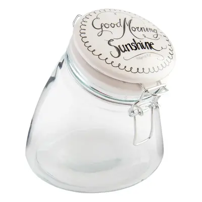 Asymetrická skleněná dóza Good Morning Sunshine – Ø 16*17 cm / 1,2 L