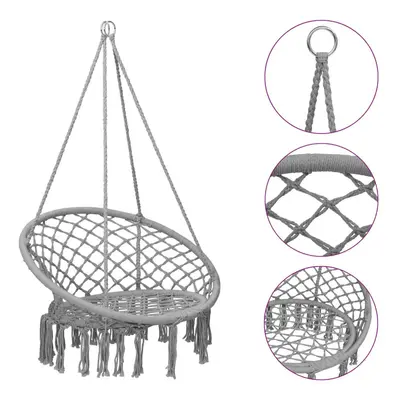 vidaXL Závěsné houpací křeslo 80 cm šedé