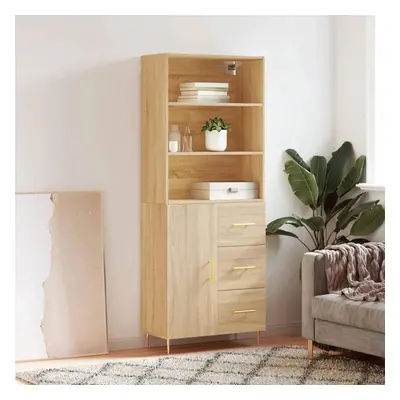 Skříň highboard dub sonoma 69,5 x 34 x 180 cm kompozitní dřevo