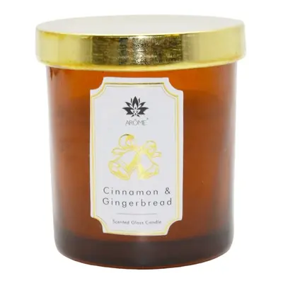 Arome Svíčka v barevném skle s víčkem, Cinnamon & Gingerbread, 125 g