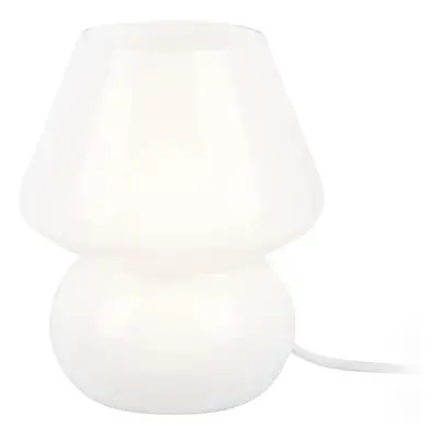 Bílá skleněná stolní lampa Leitmotiv Glass, výška 18 cm