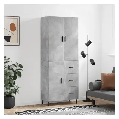 Skříň highboard betonově šedá 69,5x34x180 cm kompozitní dřevo