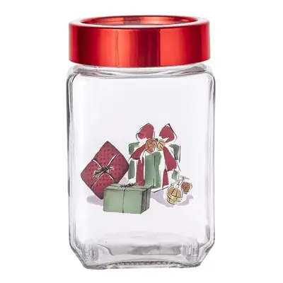 Altom Vánoční skleněná dóza Christmas Gifts 700 ml, 9 x 9 x 14,5 cm