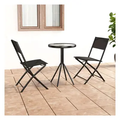 3dílný bistro set ocel černý