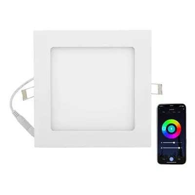 LEDsviti Bílý hranatý vestavný LED panel 170x170mm 12W SMART TUYA RGB CCT (25726)