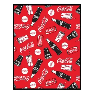 Fleecová deka Coca-Cola - nano coral 220 gr./m² - 120 x 150 cm