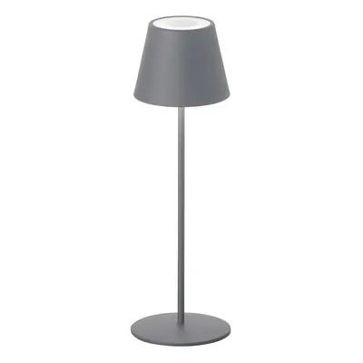 Šedá LED stmívatelná stolní lampa se senzorem pohybu a s kovovým stínidlem (výška 38 cm) Consenz