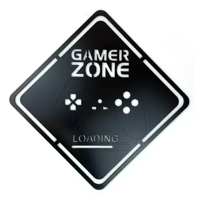 Živá Zeď Dřevěná nástěnná dekorace Gamer Zone černé