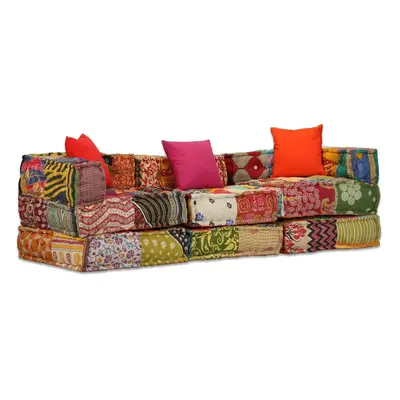 3místný modulární pouf patchwork textil