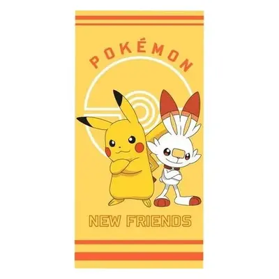 Dětská osuška Pokémon Pikachu a Scorbunny, 70 x 140 cm