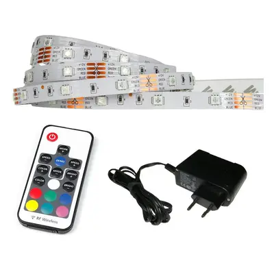 ECOLIGHT LED pásek - RGB - 2,5m - 30LED/m - IP20 - rádiový DÁLKOVÝ OVLADAČ K17 - komplet