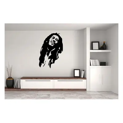 Lepy.cz Samolepka na zeď Bob Marley Velikost (šířka x výška): 80x120cm, Barevná varianta: Černá