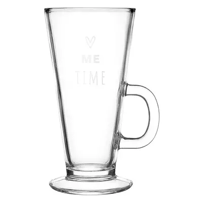 Skleněný hrnek se srdíčkem Me Time - 9*8*15 cm / 250 ml