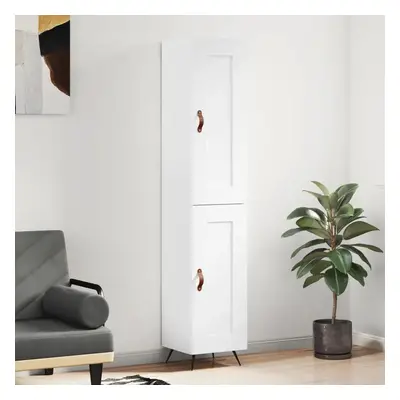 Skříň highboard bílá s vysokým leskem 34,5x34x180 cm kompozit